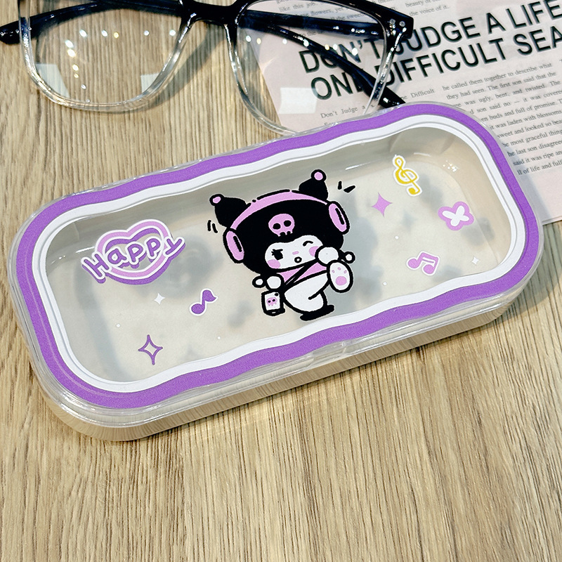 Estuche para gafas moderno con un toque de alta gama, diseño ondulado y bonito, estuche transparente portátil para gafas, estuche para gafas de miopía, estuche para gafas infantiles.