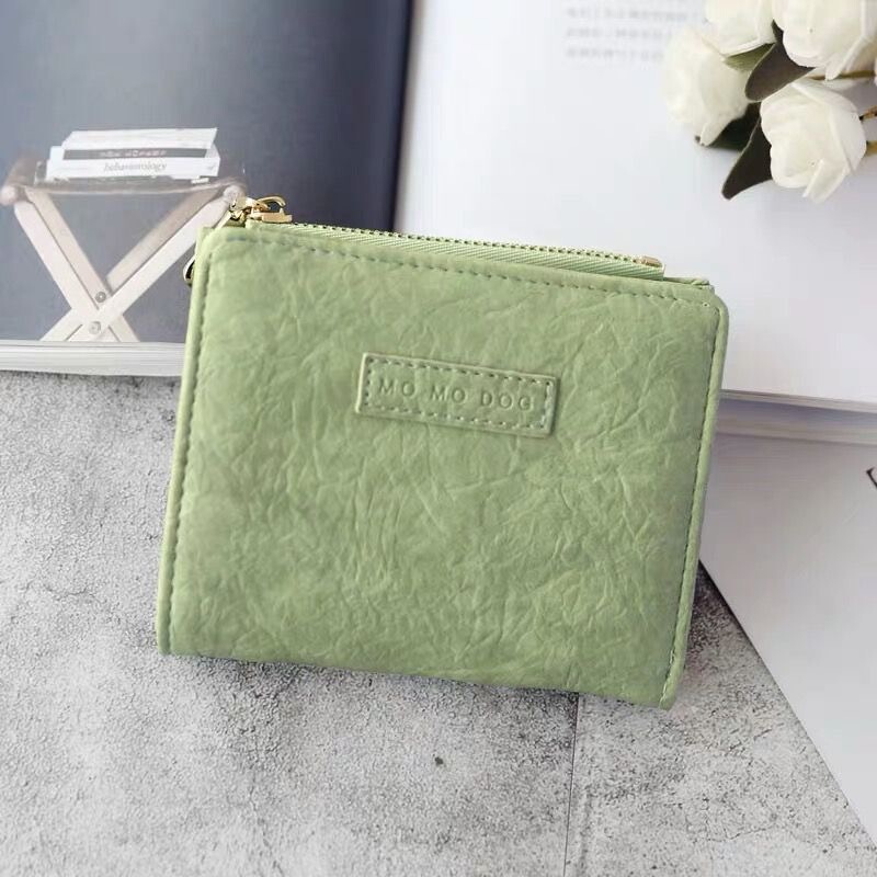 2023 Korean Style Wallet Women's Short Korean Style Retro Cussy Fashionable Folding Simple Multi-Card Large Capacity Bag