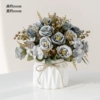 Flower color Blue French Rose Butterfly Ceramic White