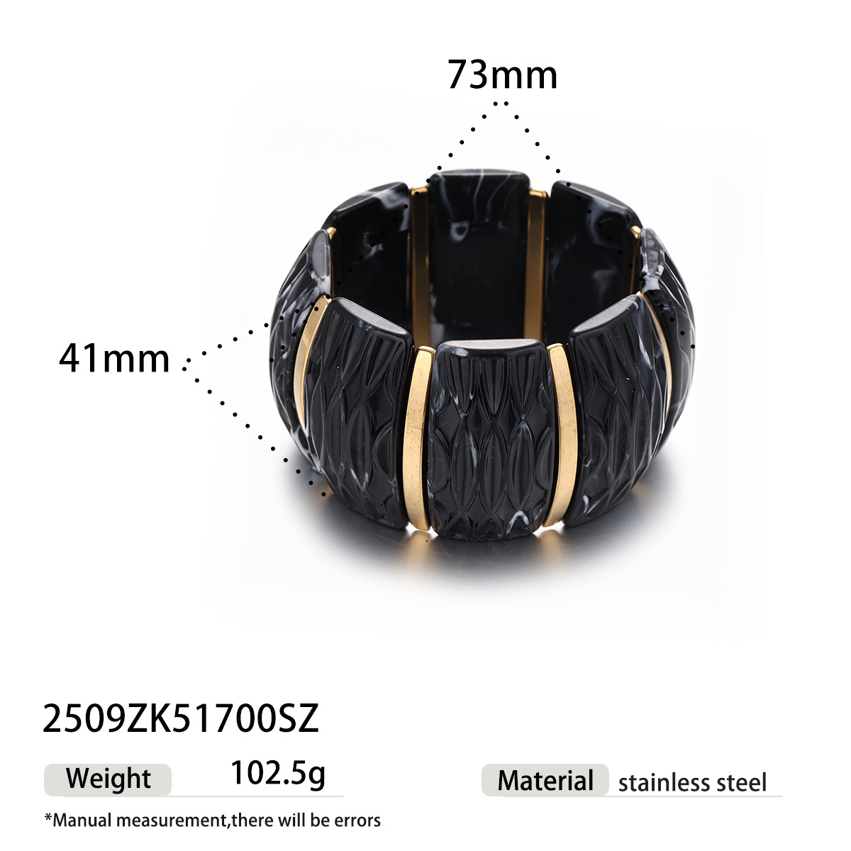 Tina estilo europeo y americano acrílico pulsera de acero inoxidable mujer alta sensación de joyería a rayas de color universal sentido de diseño cruzado image 11