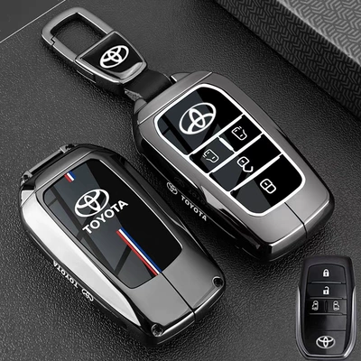Suitable for 2027 Toyota Sienna Static Rod/Key Bag - smart-4-button-gunmetal-black-car-logo-buckle