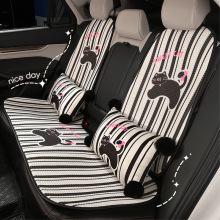 蓝雨夏季汽车坐垫通用四季蜂窝猫咪舒适车载座垫卡通车用座椅坐垫