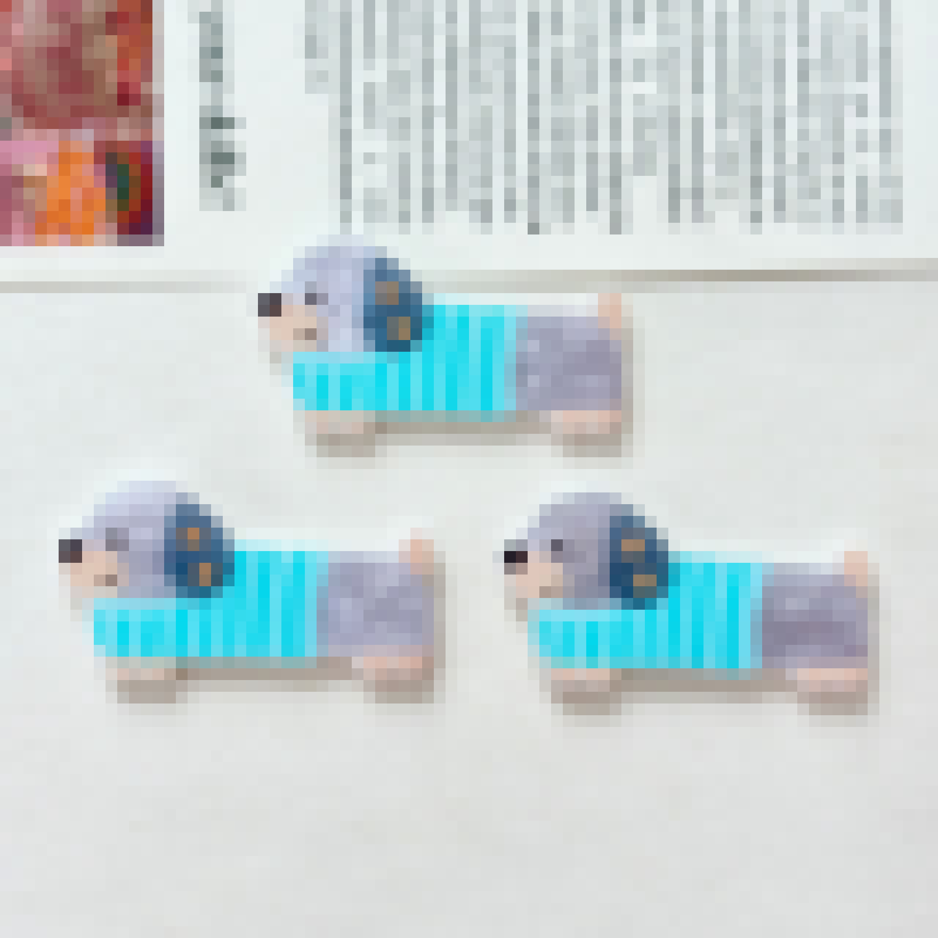 작은 파란색 줄무늬 회색 개