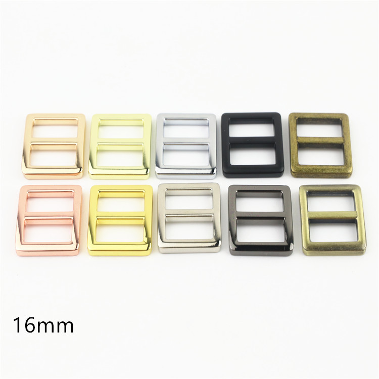 Zinc Alloy Die-Cast D-Ring Buckle for Bags and Luggage, Three-Level Adjustable Buckle for Clothing and Bag Straps, 5-Point Inner Diameter 16mm Metal