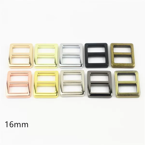 Zinc Alloy Die-Cast D-Ring Buckle for Bags and Luggage, Three-Level Adjustable Buckle for Clothing and Bag Straps, 5-Point Inner Diameter 16mm Metal