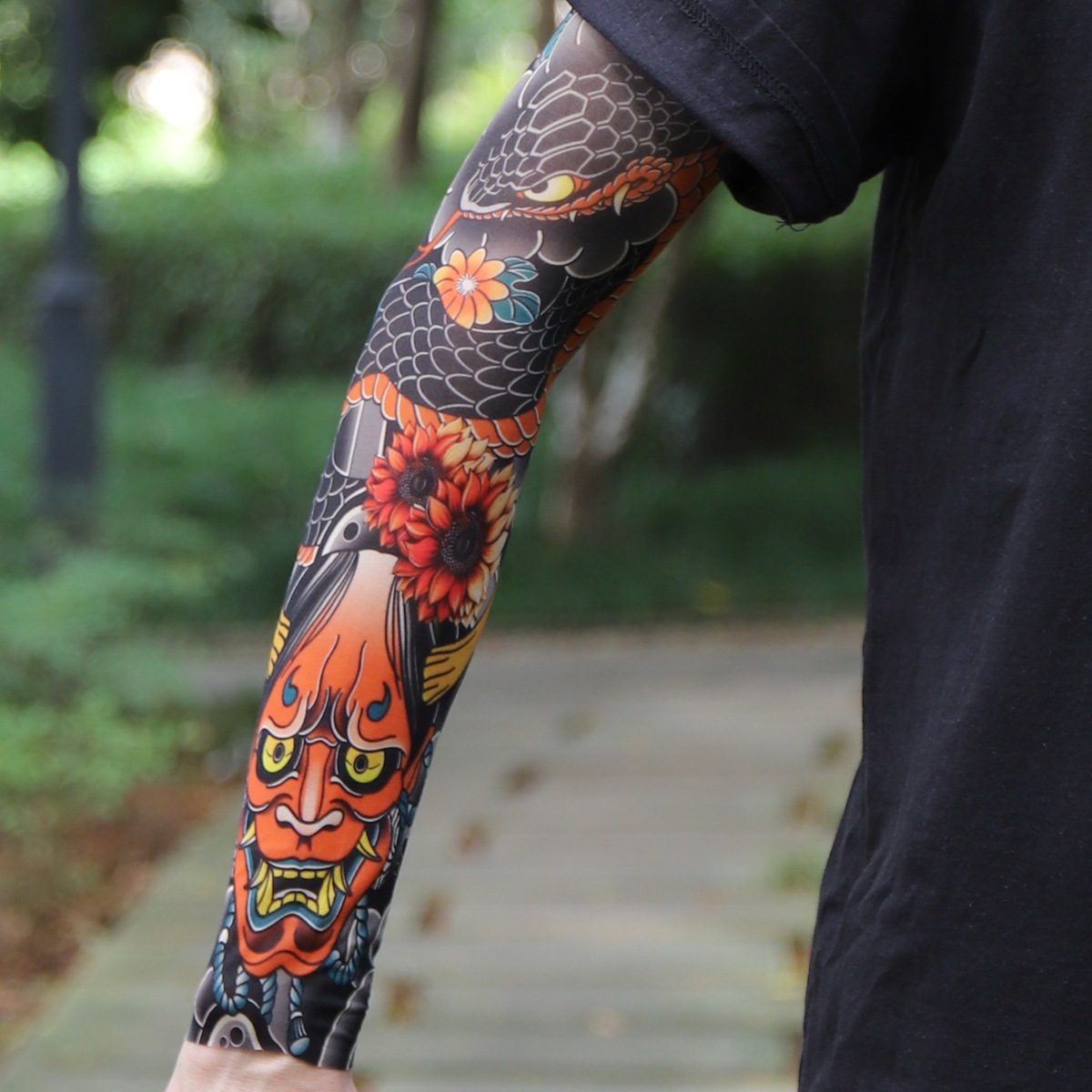 360 Craftsmanship Ultra-Thin Seamless Tattoo Ice Sleeve Sun Protection Uv Protection Summer Outdoor Cycling Sunshade Ice Silk