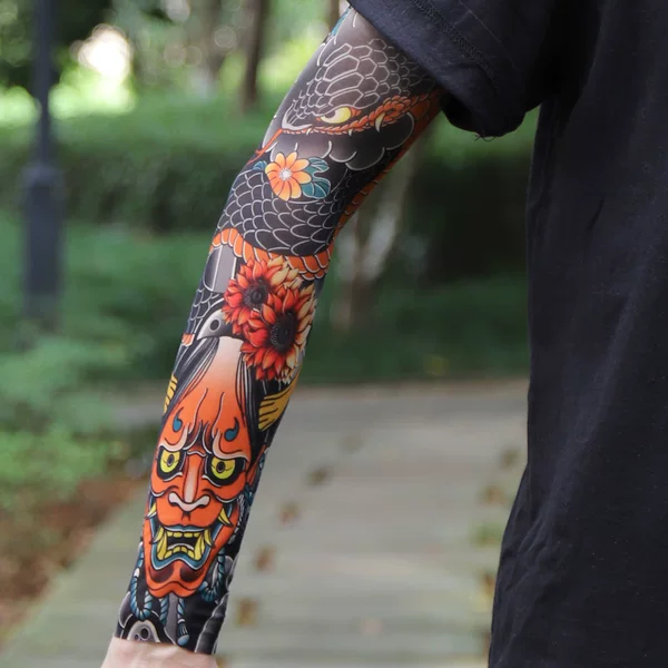 360 Craftsmanship Ultra-Thin Seamless Tattoo Ice Sleeve Sun Protection Uv Protection Summer Outdoor Cycling Sunshade Ice Silk