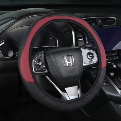 Microfiber Leather Handlebar Cover Car | Steering wheel cover - sprinkle-red-without-inner-ring-38cm