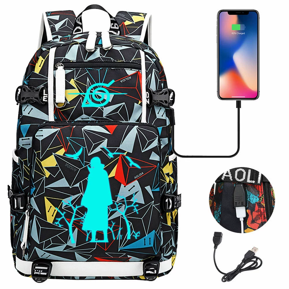 Naruto, capacious school bag for leisure, backpack for traveling, wholesale, for teenagers