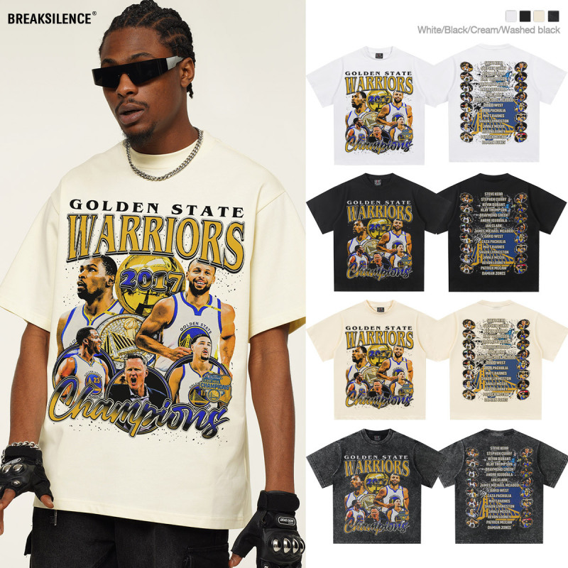 2025 Cross-border Curry Warrior Wins 300g Heavy Short-sleeved T-shirt Men's and Women's Cotton Small Neck Crewneck Jacket Tide 2025 Cross-border Curry Warrior Wins 300g Heavy Short-sleeved T-shirt Men's and Women's Cotton Small Neck Crewneck Jacket Tide