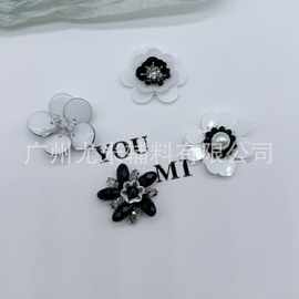 新款手工钉珠亮片小花朵diy服装辅料毛衣针织衫配件胸鞋补丁布贴