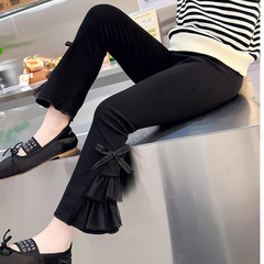 Girls' Cake Pants Spring and Autumn Style 2024 New Children's Leggings for Outdoor Wear, Baby Girl Spring Outfit Pants