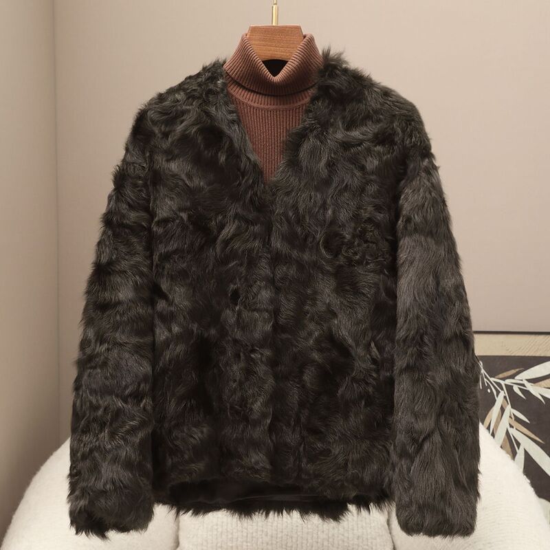 Manufacturer's In-Stock 2026 New Model Small Lake Lamb Fur Coat for Women, Spring Casual Korean Style Shearling Jacket