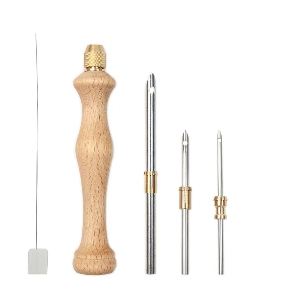 俄罗斯戳戳绣戳针毛线粗戳针实木多针头戳针diy编织工具tufting针