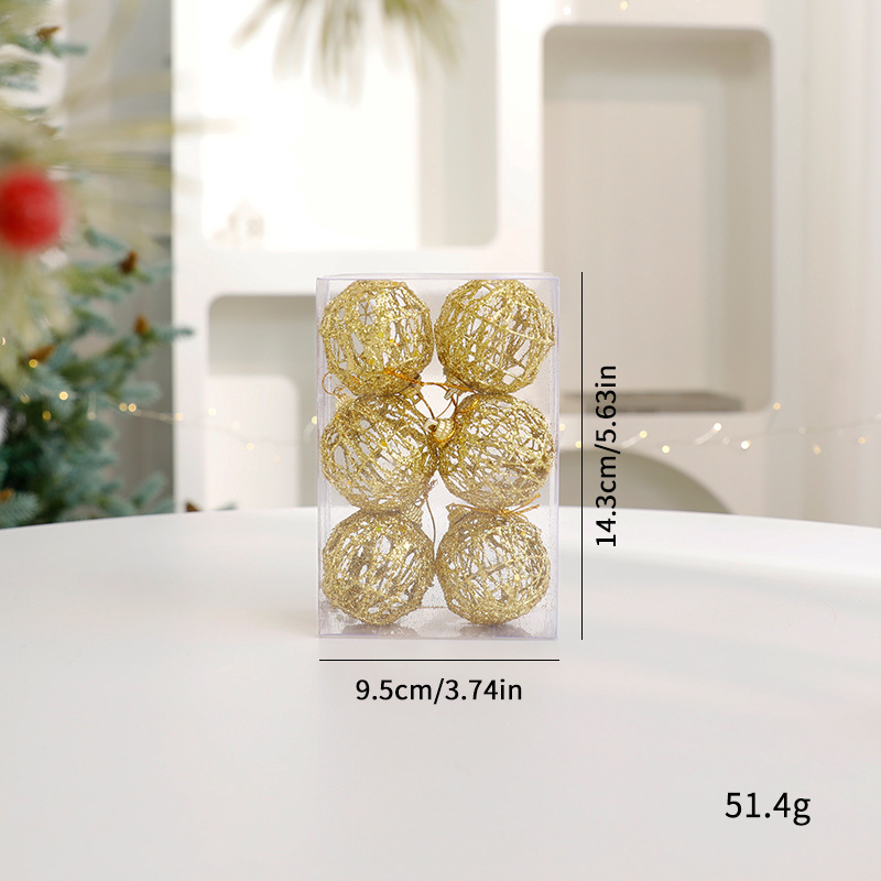 2025 nuevas decoraciones de Navidad pintadas cabañas árbol de Navidad colgante rojo y blanco bola de Navidad al por mayor