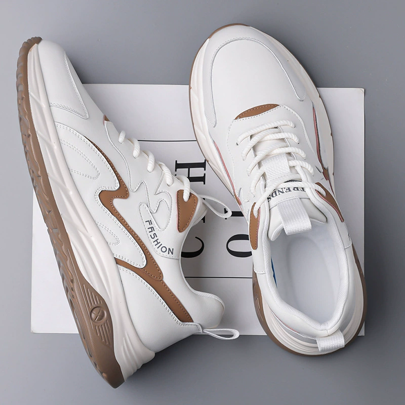 Спортивная обувь для мужчин 2025, осенне-зимние новые дышащие кроссовки на мягкой подошве, модная мужская обувь из натуральной кожи, повседневная обувь для папы на толстой подошве