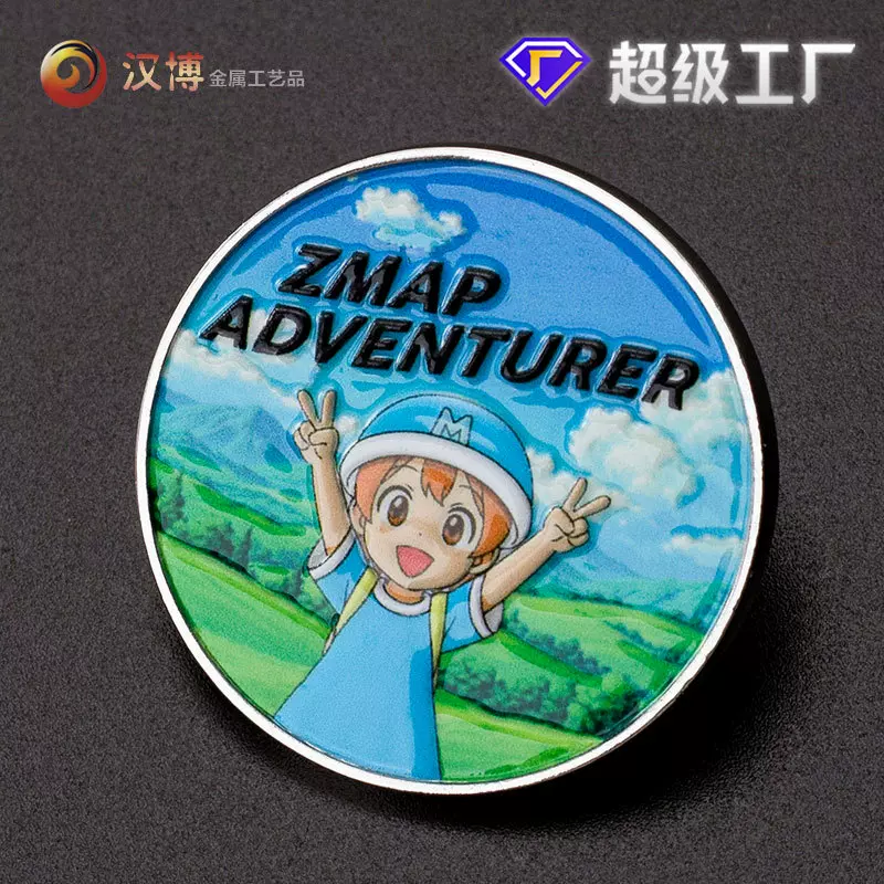 创意女孩徽章定制logo金属动漫卡学校校徽胸牌胸章定做通公司企业