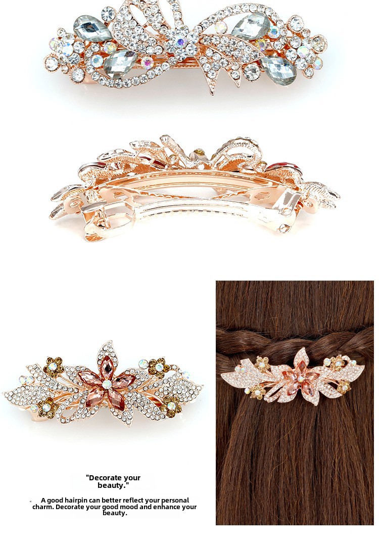 Fermaglio capelli strass elegante molletta in metallo_voghion.com
