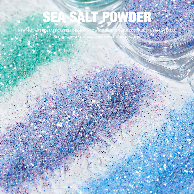 Internet Red Same Aurora Sea Salt Crystal Diamond Powder Nail Art Glitter Powder Super Glitter Crystal Sugar Powder Fine Glitter Powder Nail Pack