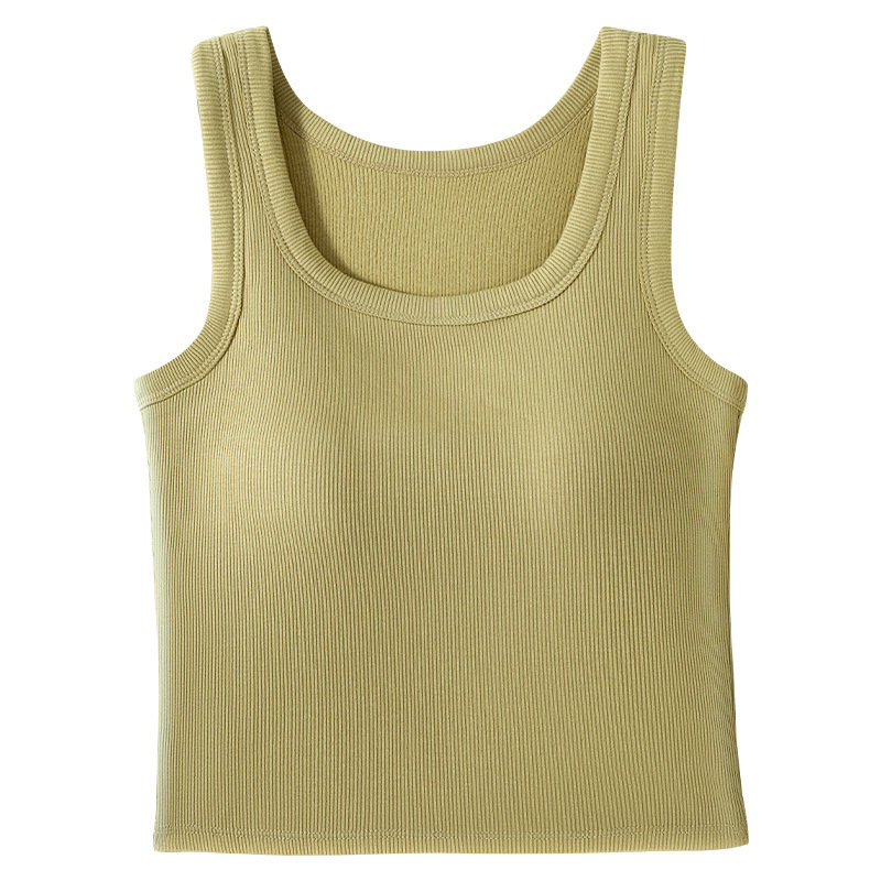 Chaleco exterior desgaste 2023 otoño e invierno nuevo pequeño cinturón de Honda almohadilla en el pecho con forma de U hermosa espalda sujetador taza chaleco integrado