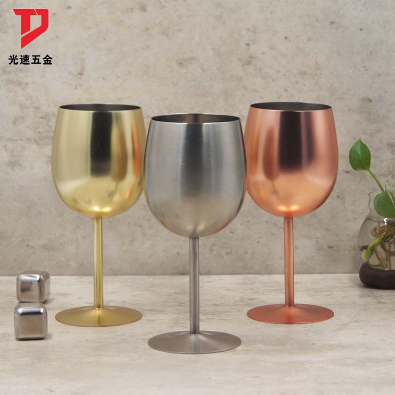 350ml acero inoxidable 304 copa de una sola capa copa de vino de acero inoxidable vidrio Chapado en cobre vidrio de cóctel de acero inoxidable copa de champán