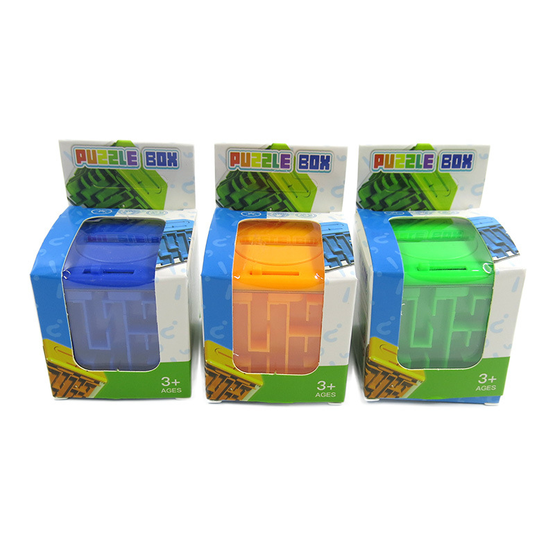 Juguete educativo temprano para niños, hucha laberinto 3D de 5.3cm, hucha cubo creativa de desafío