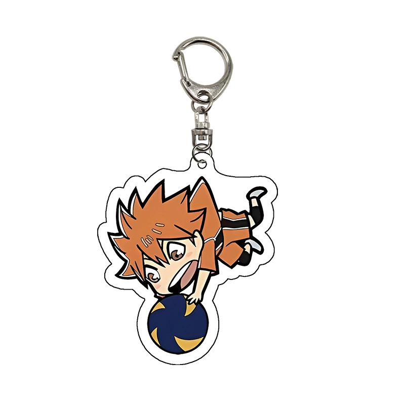 Акриловый брелок (PQ Junior) персонажи Haikyuu!!, 6–6,5 см x 3 мм, кольцо из нержавеющей стали