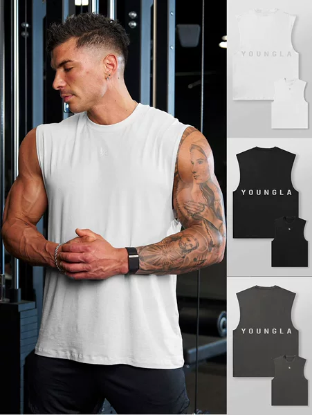 Muscle Fitness Brothers Summer New Fitness Vest Men's Outdoor Running Casual Sports Sleeveless Tank Top