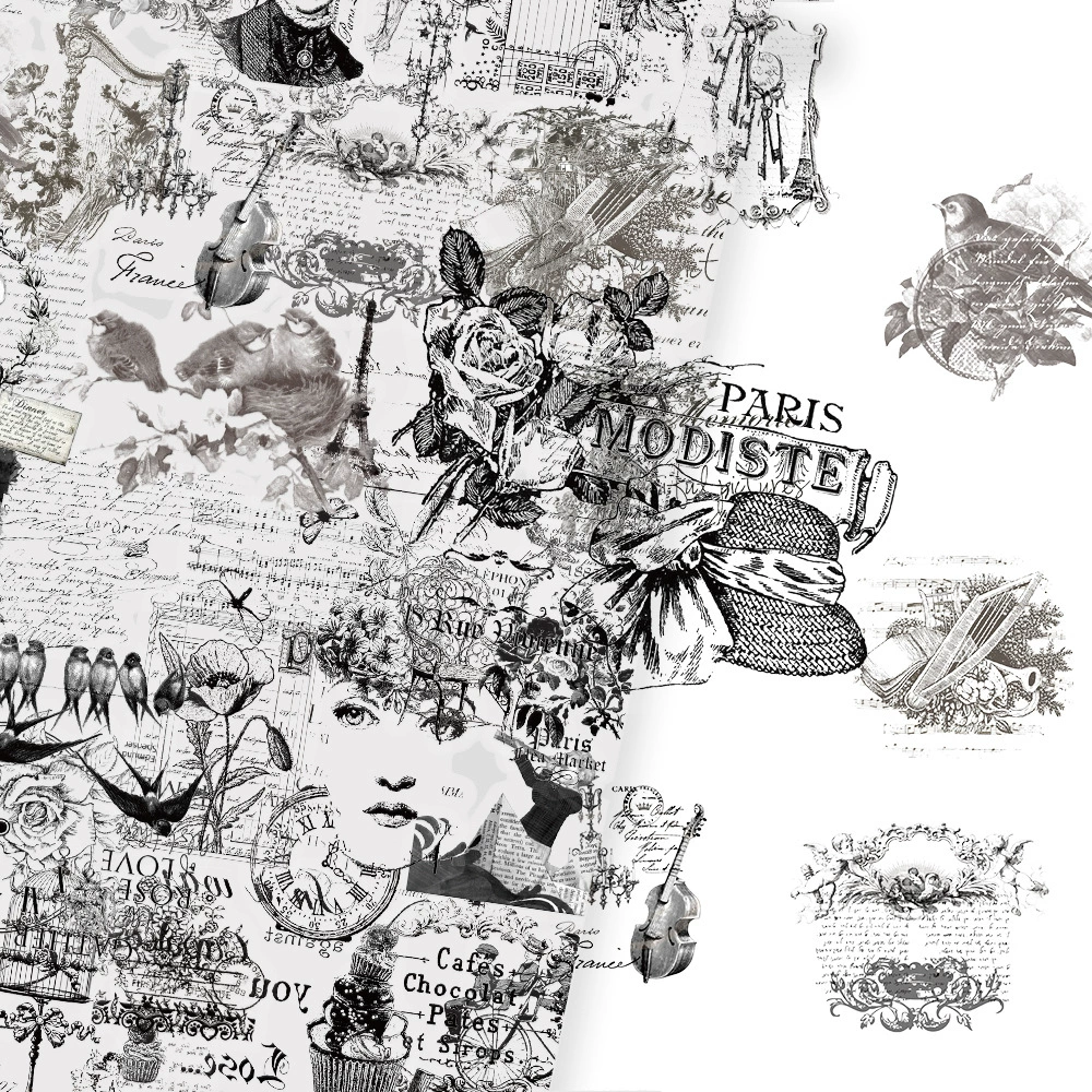 58 европейских и американских ретро марок клипарт водонепроницаемые креативные PET наклейки DIY декоративные чашки для воды