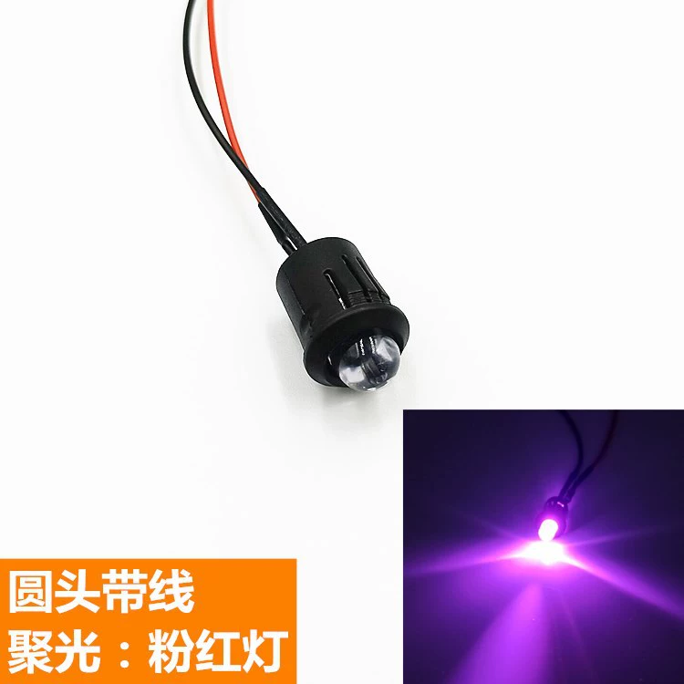 Светодиод 8 мм 3V/5V/6V/9V/12V малогабаритный круглый светодиодный элемент, 12 мм, черная изоляционная гильза, провод 20 см
