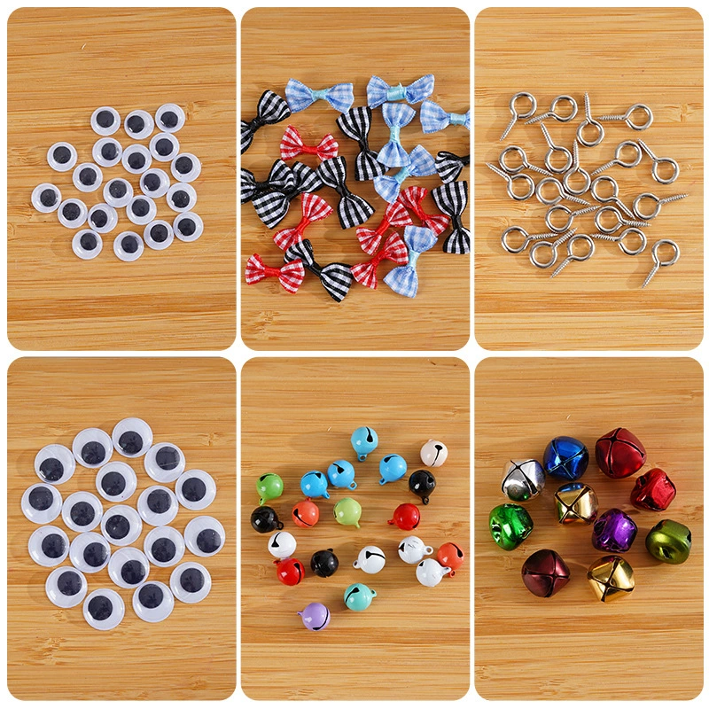 DIY Детский ручной работы Материал Аксессуары Творческие цветные плюшевые шарики Банты Животные игрушки деятельности Глаз