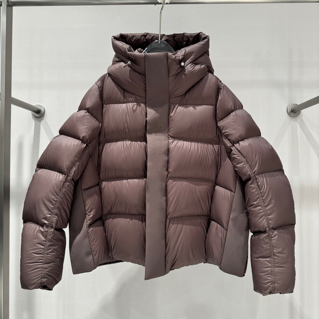 2024 겨울 새 여자 캐주얼 올 매치 쇼트 수직 칼라 후드 다운 재킷 빵 코트 41030026