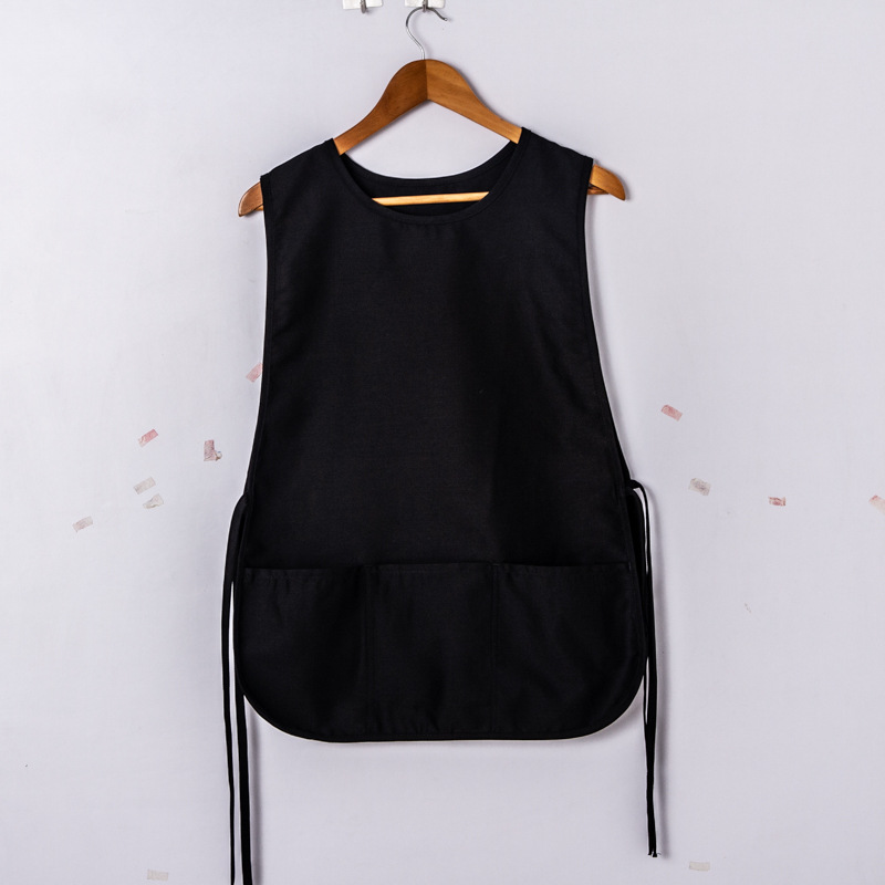180 g 80/20ポリエステル綿紗卡ベストエプロン黒