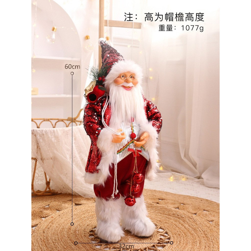 Amazonの新しいサンタクロース人形オーナメントクリスマスシーンレイアウトホテルウィンドウデスクトップ装飾|undefined