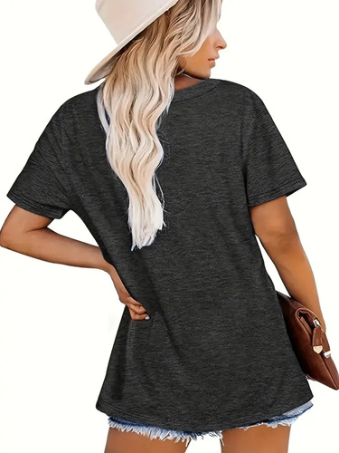 TEMU Free Shipping Women's Short Sleeve Western Valentine's Day Heart Crew Neck Top