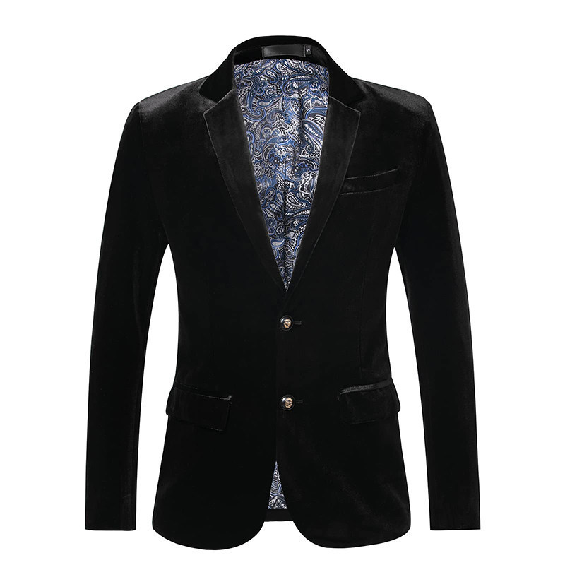 Herren Samt Sakko Slim Fit Formell Und Freizeit Jacke Elegant_voghion.com