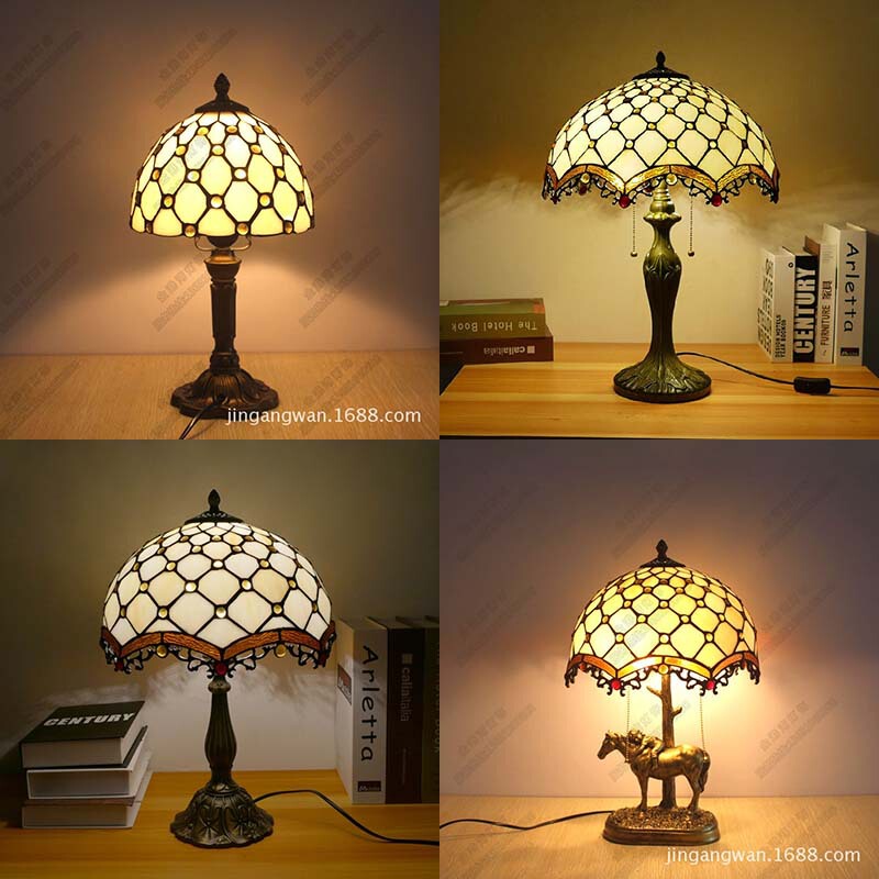 Simea post-modern simple creative Tiffany American retro desk bedroom bedside table lamp factory wholesale