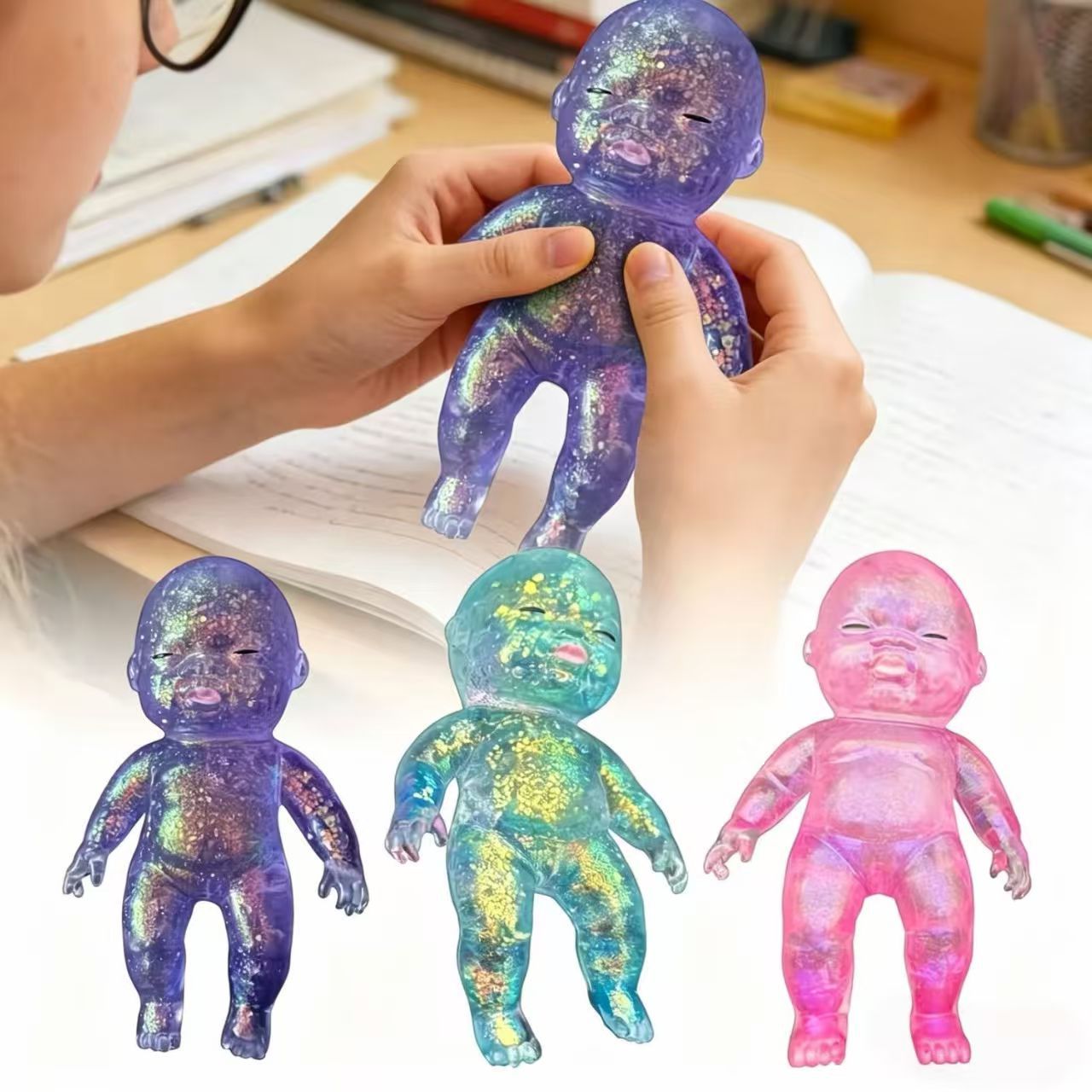 In-Stock Internet Celebrity Hot-Selling Nana Black Doll Stress Relief Toy, Maltose-Filled Stress Relief Tpr Texture Figurine