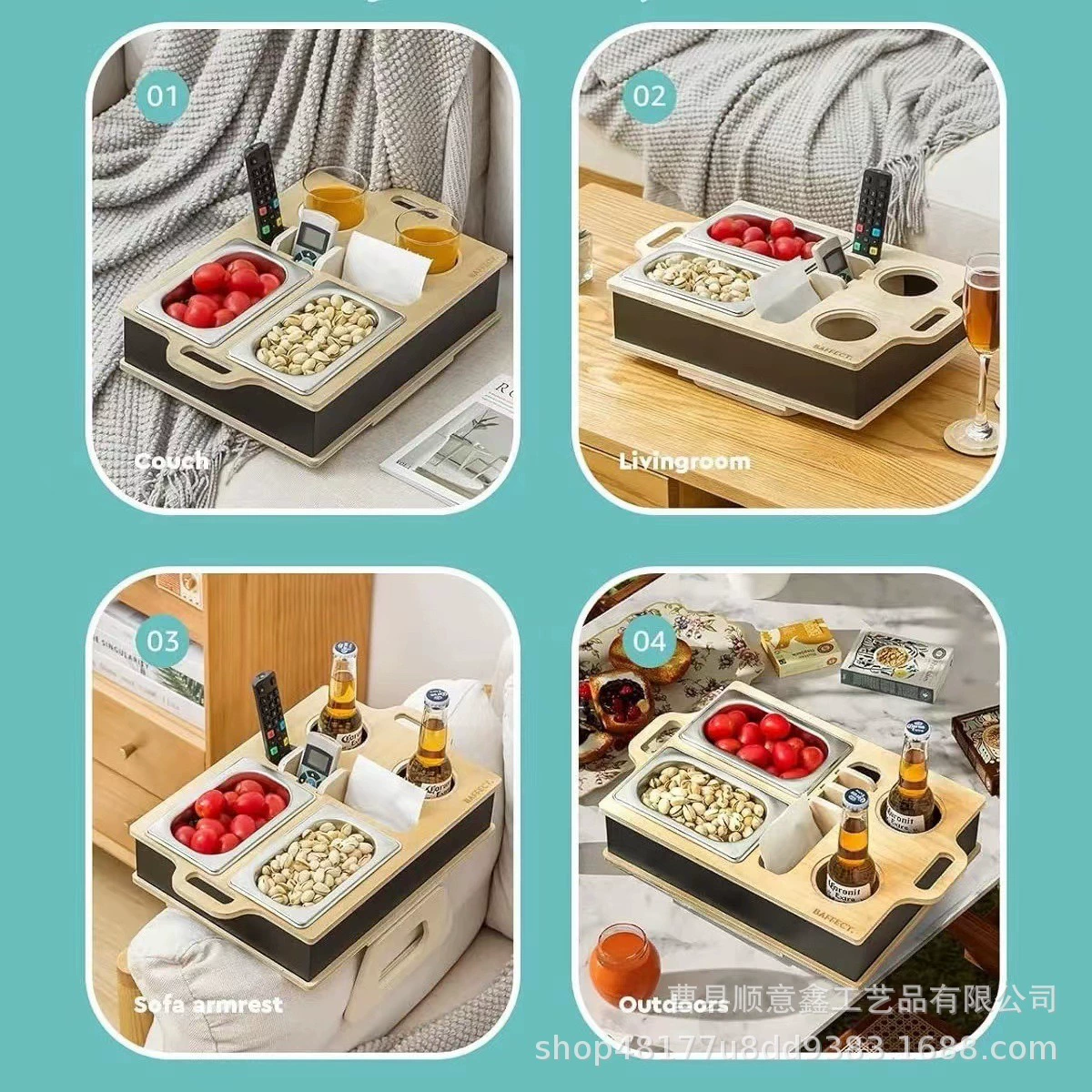 Подлокотник поднос из массива дерева подлокотник для хранения креативный деревянный ящик для хранения закусок складной зажим