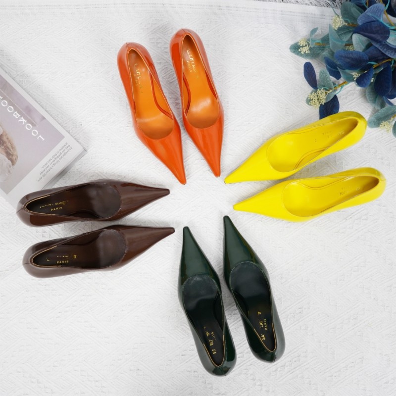 法式高跟鞋女细跟2026年春季新款气质斜口尖头单鞋黑色职业工作鞋