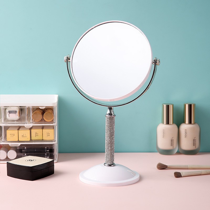 Escritorio europeo galvanizado de doble cara espejo de maquillaje ampliado escritorio simple梳妆台 espejo de dormitorio niñas