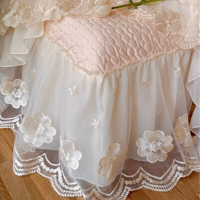 フランス風ロマンチックな高支密綿綿綿4点セットプリンセス風レース刺繍綿布団カバーベッドスカートベッド用品|undefined