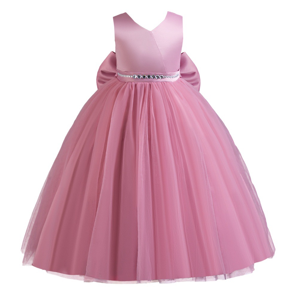 Vestido de niña transfronteriza vestido de princesa de arco largo vestido de piano para niños vestido de rendimiento 8619
