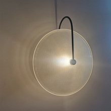 北欧新中式圆形玻璃玄关走廊灯后现代壁灯创意艺术客厅卧室床头灯