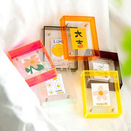 定制亚克力透明彩色桌面相框创意摆件装饰适用居家客厅卧室办公室