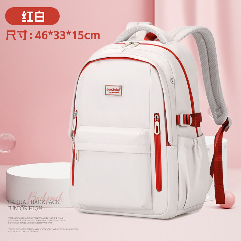 2025 nueva mochila escolar transfronteriza para estudiantes universitarios de secundaria, mochila coreana de color sólido para niños y niñas del campus, mochila de gran capacidad