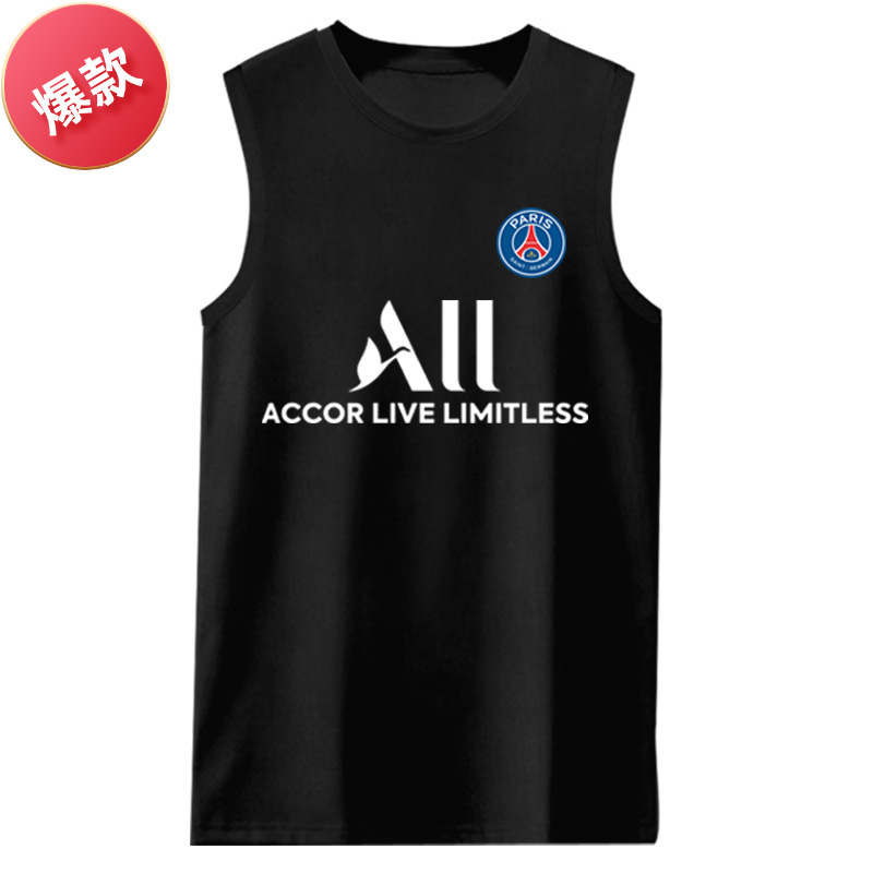 Paris SainT-german Messi Neymar FooTball Fan Uniform Sleeveless T-shirT Men's CoTTon VesT Top CloThes