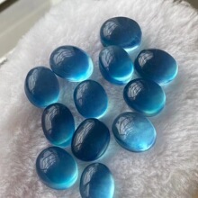 天然海蓝宝裸石高品质魔鬼蓝海蓝宝椭圆形吊坠戒指裸石极品全净体