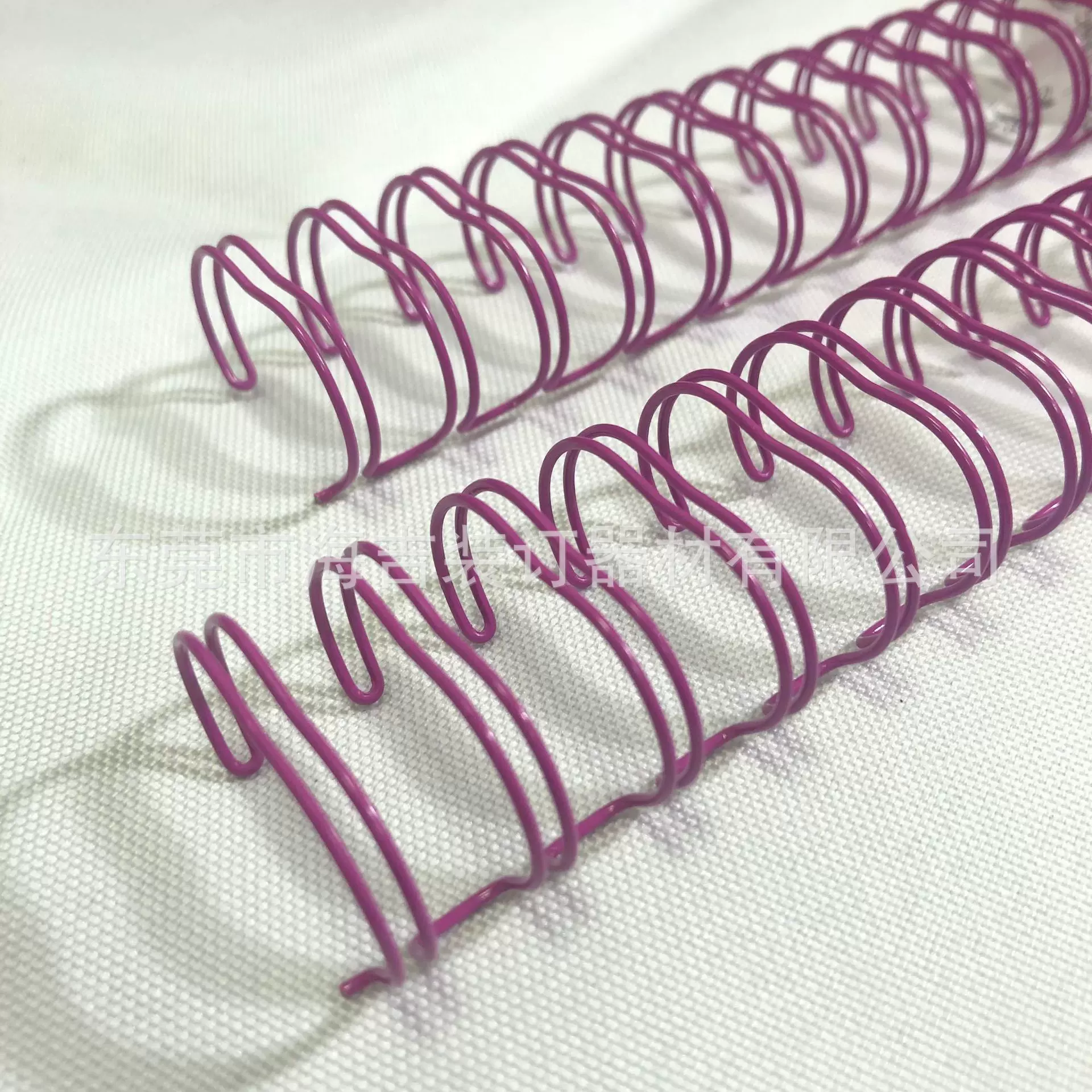 玫红色yo圈双线圈装订尼龙包胶双线铁圈文具配件活页台历双线圈环