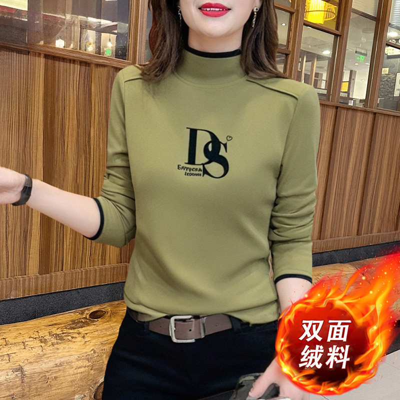 【300G Australian Wool, Double-Sided, 65% Viscose, 27% Polyester, 8% Spandex】Winter Fashion Design Printed Australian Wool Warm Top 【300G Australian Wool, Double-Sided, 65% Viscose, 27% Polyester, 8% Spandex】Winter Fashion Design Printed Australian Wool Warm Top